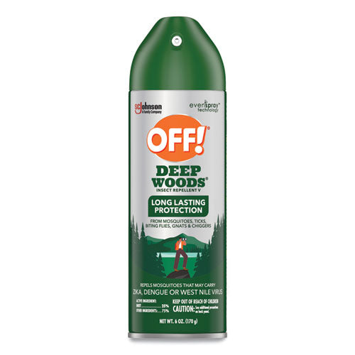 Image of OFF!® 354266 Deep Woods Insect Repellent, 6 oz Aerosol Spray, 12/Carton