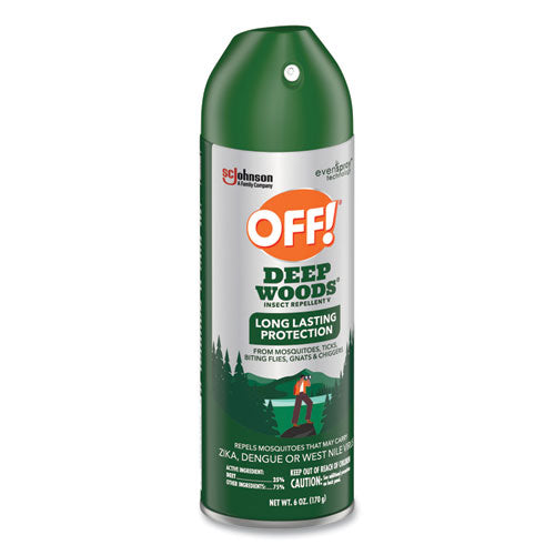 Image of OFF!® 354266 Deep Woods Insect Repellent, 6 oz Aerosol Spray, 12/Carton
