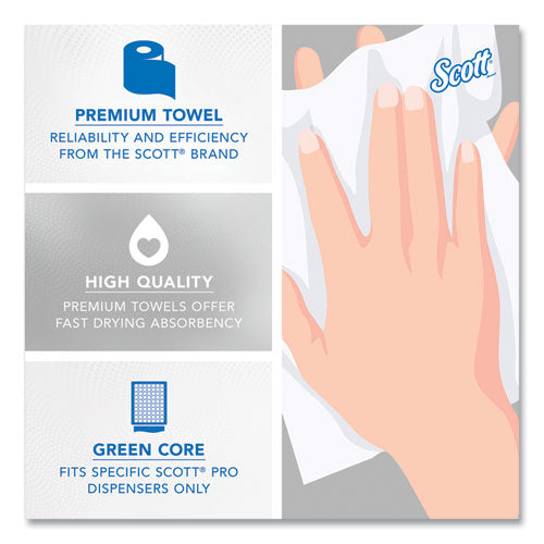 Image of Scott® 43961 Pro Hard Roll Paper Towels with Absorbency Pockets for Scott Pro Dispenser, Green Core Only, 1-Ply, 7.5" x 900 ft,6 Rolls/CT