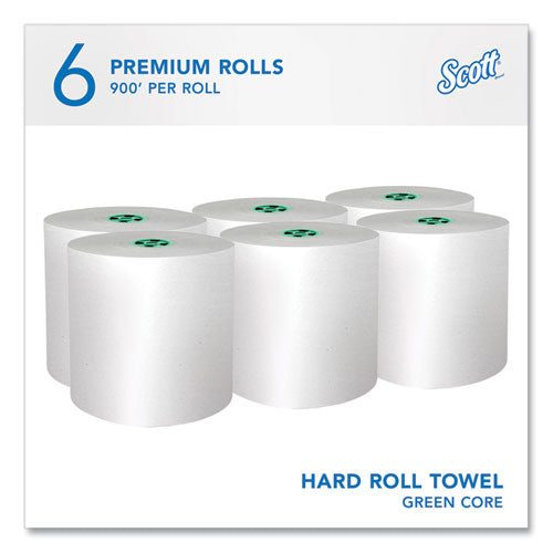 Image of Scott® 43961 Pro Hard Roll Paper Towels with Absorbency Pockets for Scott Pro Dispenser, Green Core Only, 1-Ply, 7.5" x 900 ft,6 Rolls/CT