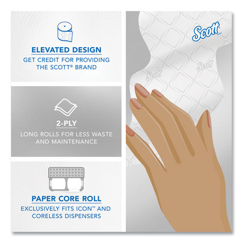 Image of Scott® 47305 Pro Small Core High Capacity/SRB Bath Tissue, Septic Safe, 2-Ply, White, 1,100 Sheets/Roll, 36 Rolls/Carton