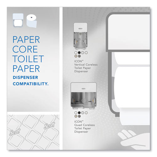 Image of Scott® 47305 Pro Small Core High Capacity/SRB Bath Tissue, Septic Safe, 2-Ply, White, 1,100 Sheets/Roll, 36 Rolls/Carton
