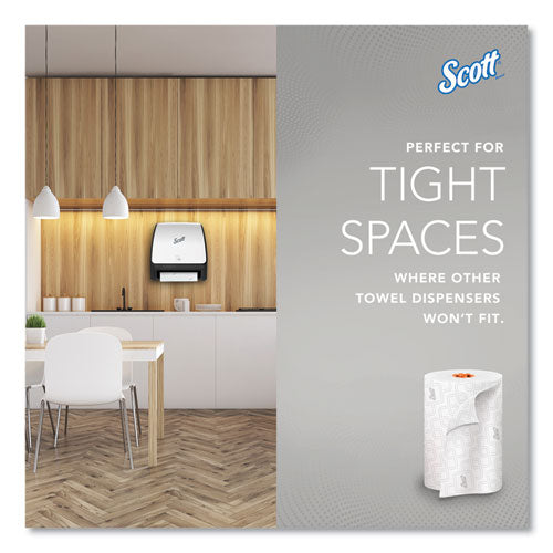 Image of Scott® 47035 Slimroll Towels, 1-Ply, 8" x 580 ft, White/Orange Core, 6 Roll/Carton