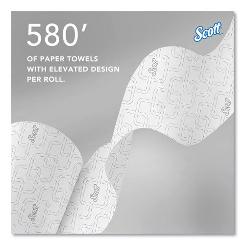Image of Scott® 47035 Slimroll Towels, 1-Ply, 8" x 580 ft, White/Orange Core, 6 Roll/Carton