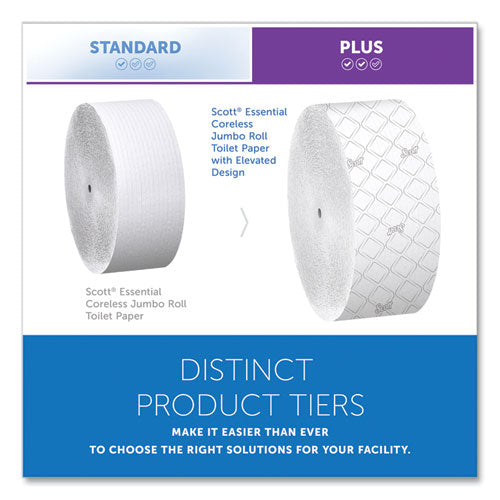Image of Scott® 07006 Essential Coreless JRT, Septic Safe, 2-Ply, 3.75" x 1,150 ft, White, 12 Rolls/Carton