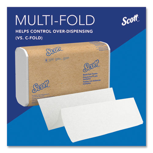 Image of Scott® 37490 Essential Multi-Fold Towels, 1-Ply, 8 x 9.4, White, 250/Pack, 16 Packs/Carton