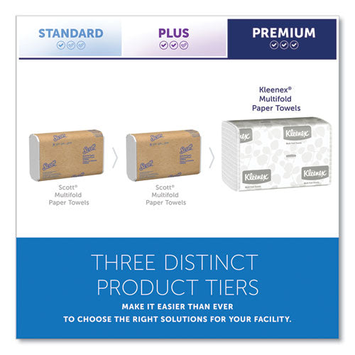 Image of Kleenex® 01890 Multi-Fold Paper Towels, 1-Ply, 9.2 x 9.4, White, 150/Pack, 16 Packs/Carton