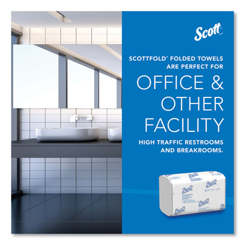 Image of Scott® 01960 Pro Scottfold Towels, 1-Ply, 7.8 x 12.4, White, 175 Towels/Pack, 25 Packs/Carton
