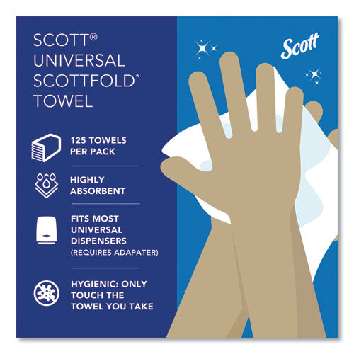 Image of Scott® 01960 Pro Scottfold Towels, 1-Ply, 7.8 x 12.4, White, 175 Towels/Pack, 25 Packs/Carton