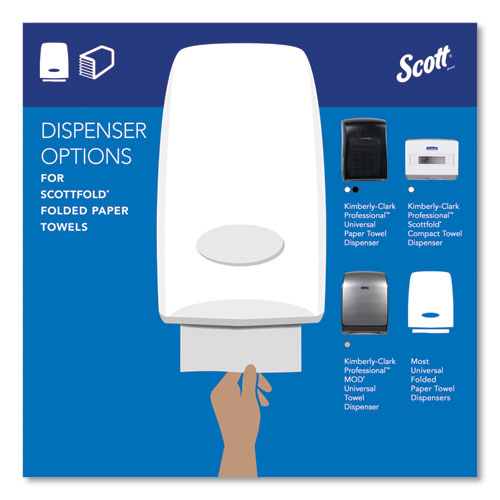 Image of Scott® 01980 Pro Scottfold Towels, 1-Ply, 9.4 x 12.4, White, 175 Towels/Pack, 25 Packs/Carton