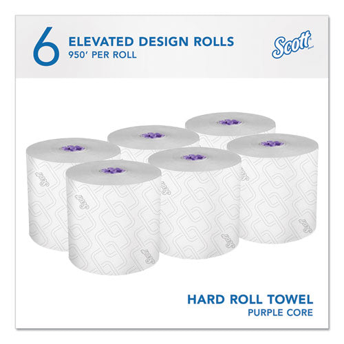 Image of Scott® 02001 Essential High Capacity Hard Roll Towel, 1-Ply, 8" x 950 ft, White, 6 Rolls/Carton