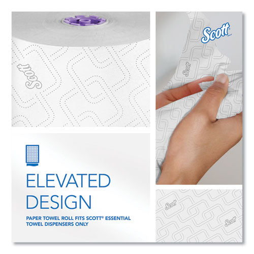 Image of Scott® 02001 Essential High Capacity Hard Roll Towel, 1-Ply, 8" x 950 ft, White, 6 Rolls/Carton