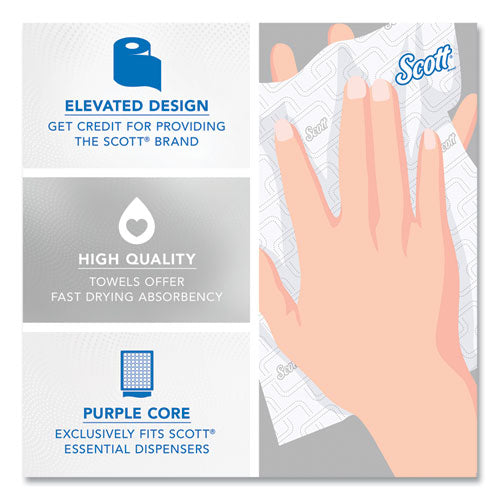 Image of Scott® 02001 Essential High Capacity Hard Roll Towel, 1-Ply, 8" x 950 ft, White, 6 Rolls/Carton