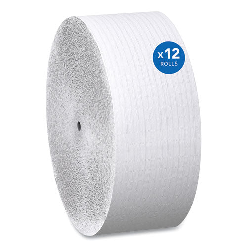 Image of Scott® 07005 Essential Coreless JRT, Septic Safe, 1-Ply, 3.75" x 2,300 ft, White, 12 Rolls/Carton