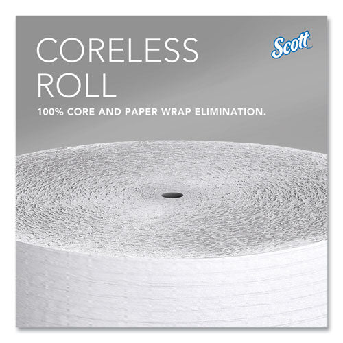 Image of Scott® 07005 Essential Coreless JRT, Septic Safe, 1-Ply, 3.75" x 2,300 ft, White, 12 Rolls/Carton