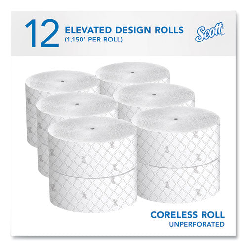 Image of Scott® 07006 Essential Coreless JRT, Septic Safe, 2-Ply, 3.75" x 1,150 ft, White, 12 Rolls/Carton