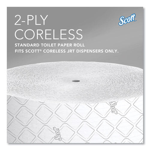 Image of Scott® 07006 Essential Coreless JRT, Septic Safe, 2-Ply, 3.75" x 1,150 ft, White, 12 Rolls/Carton