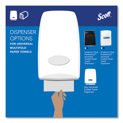 Image of Scott® 37490 Essential Multi-Fold Towels, 1-Ply, 8 x 9.4, White, 250/Pack, 16 Packs/Carton