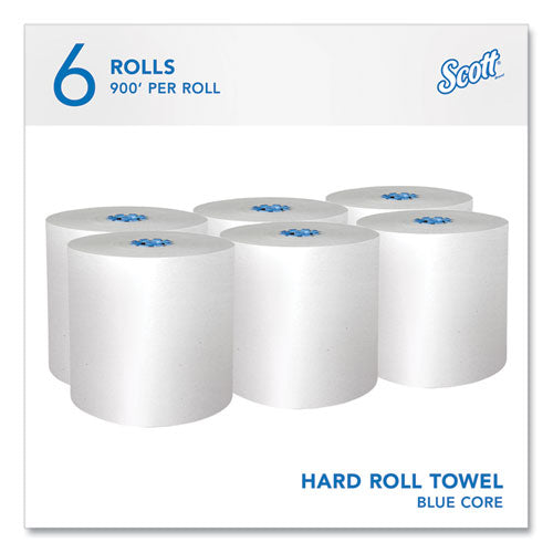 Image of Scott® 43959 Pro Hard Roll Paper Towels with Absorbency Pockets for Scott Pro Dispenser, Blue Core Only, 1-Ply, 7.5" x 900 ft, 6 Rolls/CT
