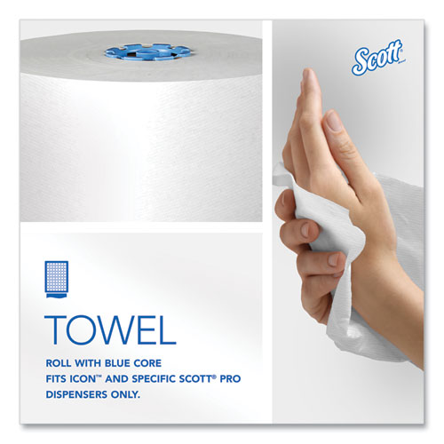 Image of Scott® 43959 Pro Hard Roll Paper Towels with Absorbency Pockets for Scott Pro Dispenser, Blue Core Only, 1-Ply, 7.5" x 900 ft, 6 Rolls/CT