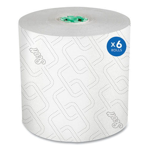 Image of Scott® 25700 Pro Hard Roll Paper Towels with Elevated Scott Design for Scott Pro Dispenser, Green Core Only, 1-Ply, 1,150 ft, 6 Rolls/CT
