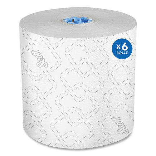 Image of Scott® 25702 Pro Hard Roll Paper Towels with Elevated Scott Design for Scott Pro Dispenser, Blue Core Only, 1-Ply, 1,150 ft, 6 Rolls/CT