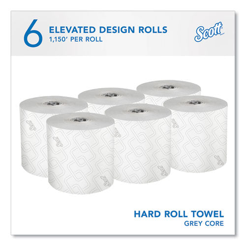 Image of Scott® 25703 Pro Hard Roll Paper Towels with Elevated Scott Design for Scott Pro Dispenser, Gray Core Only, 1-Ply, 1,150 ft, 6 Rolls/CT