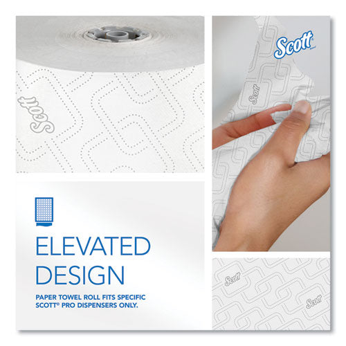 Image of Scott® 25703 Pro Hard Roll Paper Towels with Elevated Scott Design for Scott Pro Dispenser, Gray Core Only, 1-Ply, 1,150 ft, 6 Rolls/CT
