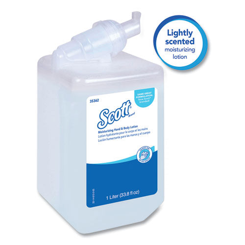 Image of Scott® 35362 Moisturizing Hand and Body Lotion, 1 L Bottle, Fresh Scent, 6/Carton