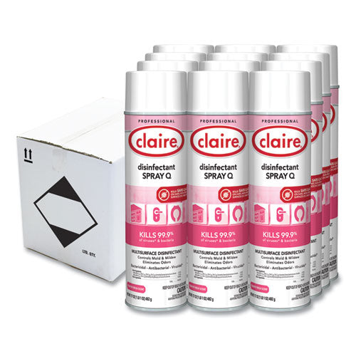 Image of Claire® CL1001 Spray Q Disinfectant, Country Fresh Scent, 17 oz Aerosol Spray, Dozen