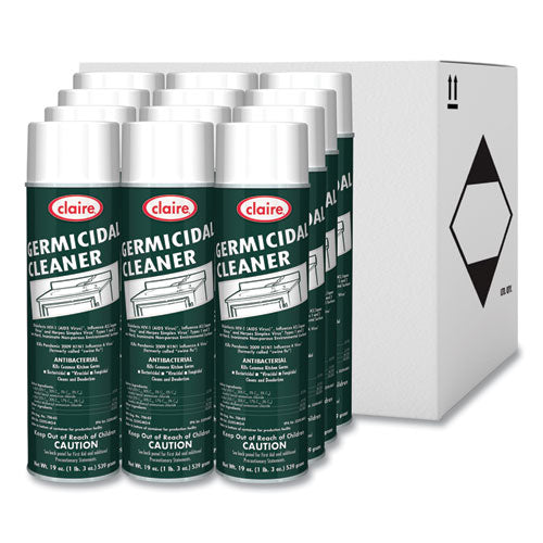 Image of Claire® CL873 Germicidal Cleaner, Floral Scent, 19 oz Aerosol Spray, Dozen