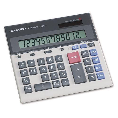Image of Sharp® QS2130 Qs-2130 Compact Desktop Calculator, 12-Digit Lcd