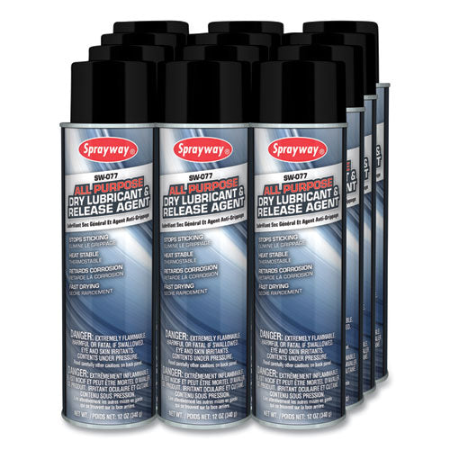 Image of Sprayway® SW077 All Purpose Dry Lubricant and Release Agent, 12 oz, Dozen