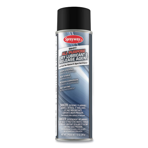 Image of Sprayway® SW077 All Purpose Dry Lubricant and Release Agent, 12 oz, Dozen