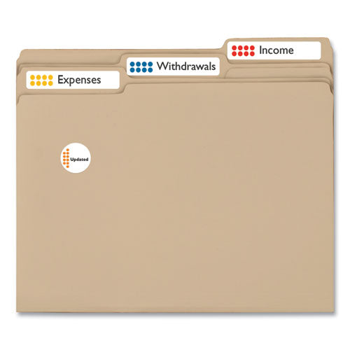 Image of Avery® 02181 Mini-Sheets Permanent File Folder Labels, 0.66 X 3.44, White, 12/sheet, 25 Sheets/pack