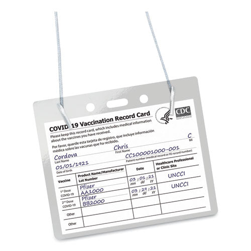 Image of Avery® 02922 Secure Top Hanging-Style Badge Holders, Horizontal, 4w X 3h, Clear, 100/box