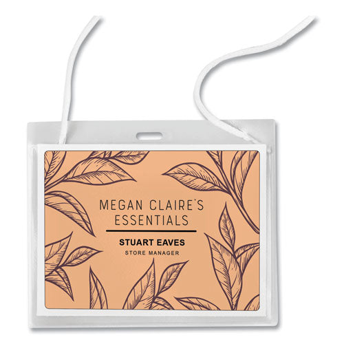 Image of Avery® 02922 Secure Top Hanging-Style Badge Holders, Horizontal, 4w X 3h, Clear, 100/box