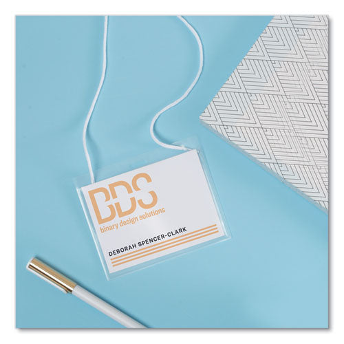 Image of Avery® 02922 Secure Top Hanging-Style Badge Holders, Horizontal, 4w X 3h, Clear, 100/box