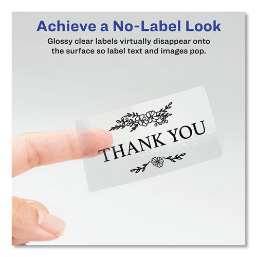 Image of Avery® 06522 Glossy Clear Easy Peel Mailing Labels W/ Sure Feed Technology, Inkjet/laser Printers, 2 X 4, Clear, 10/sheet, 10 Sheets/pack