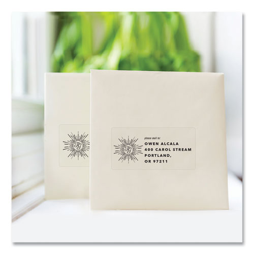 Image of Avery® 06522 Glossy Clear Easy Peel Mailing Labels W/ Sure Feed Technology, Inkjet/laser Printers, 2 X 4, Clear, 10/sheet, 10 Sheets/pack