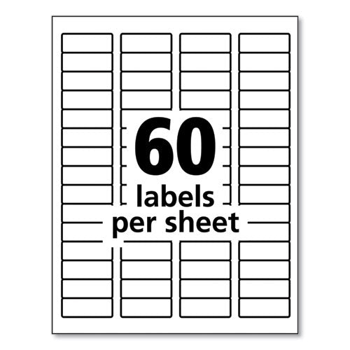 Image of Avery® 61533 Durable Permanent Id Labels With Trueblock Technology, Laser Printers, 0.66 X 1.75, White, 60/sheet, 50 Sheets/pack