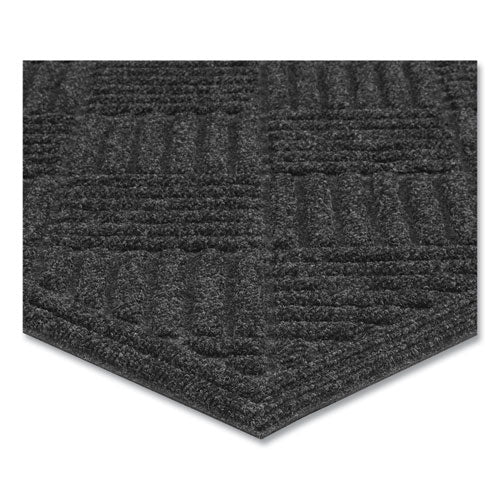 Image of Apache Mills® 60461190130000500 Ecomat Crosshatch Entry Mat, Rectangular, Charcoal Gray Crush-Resistant Ribbed Surface, 36" x 60"