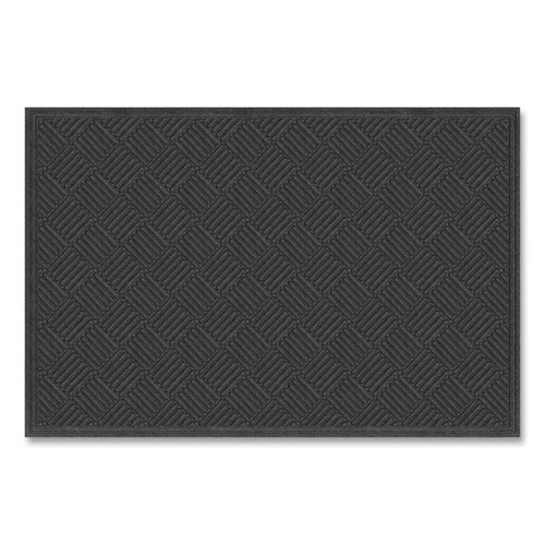 Image of Apache Mills® 60461190140000600 Ecomat Crosshatch Entry Mat, Rectangular, Charcoal Gray Crush-Resistant Ribbed Surface, 48" x 72"