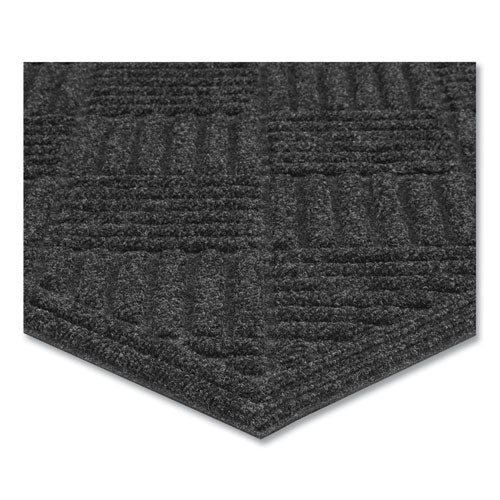 Image of Apache Mills® 60461190140000600 Ecomat Crosshatch Entry Mat, Rectangular, Charcoal Gray Crush-Resistant Ribbed Surface, 48" x 72"