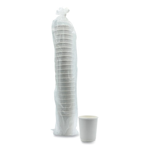 Image of Boardwalk® BWKDW8HCUP Paper Hot Cups, Double-Walled, 8 oz, White, 500/Carton