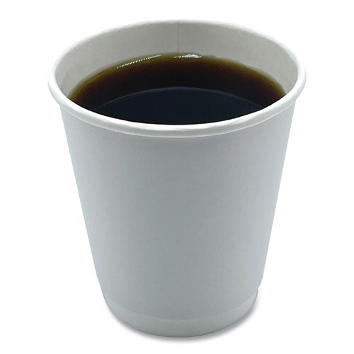 Image of Boardwalk® BWKDW10HCUP Paper Hot Cups, Double-Walled, 10 oz, White, 500/Carton