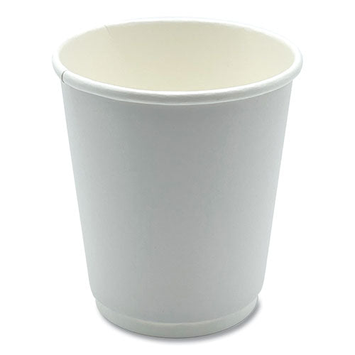 Image of Boardwalk® BWKDW8HCUP Paper Hot Cups, Double-Walled, 8 oz, White, 500/Carton
