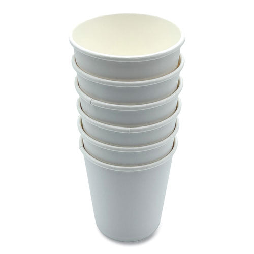 Image of Boardwalk® BWKDW8HCUP Paper Hot Cups, Double-Walled, 8 oz, White, 500/Carton