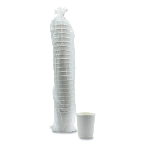 Image of Boardwalk® BWKDW8HCUPPK Paper Hot Cups, Double-Walled, 8 oz, White, 25/Pack