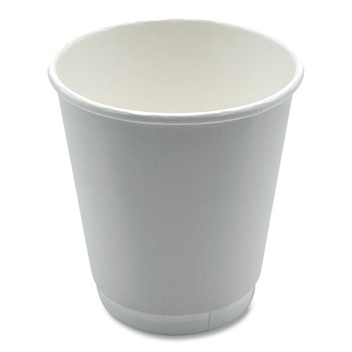 Image of Boardwalk® BWKDW10HCUPPK Paper Hot Cups, Double-Walled, 10 oz, White, 25/Pack
